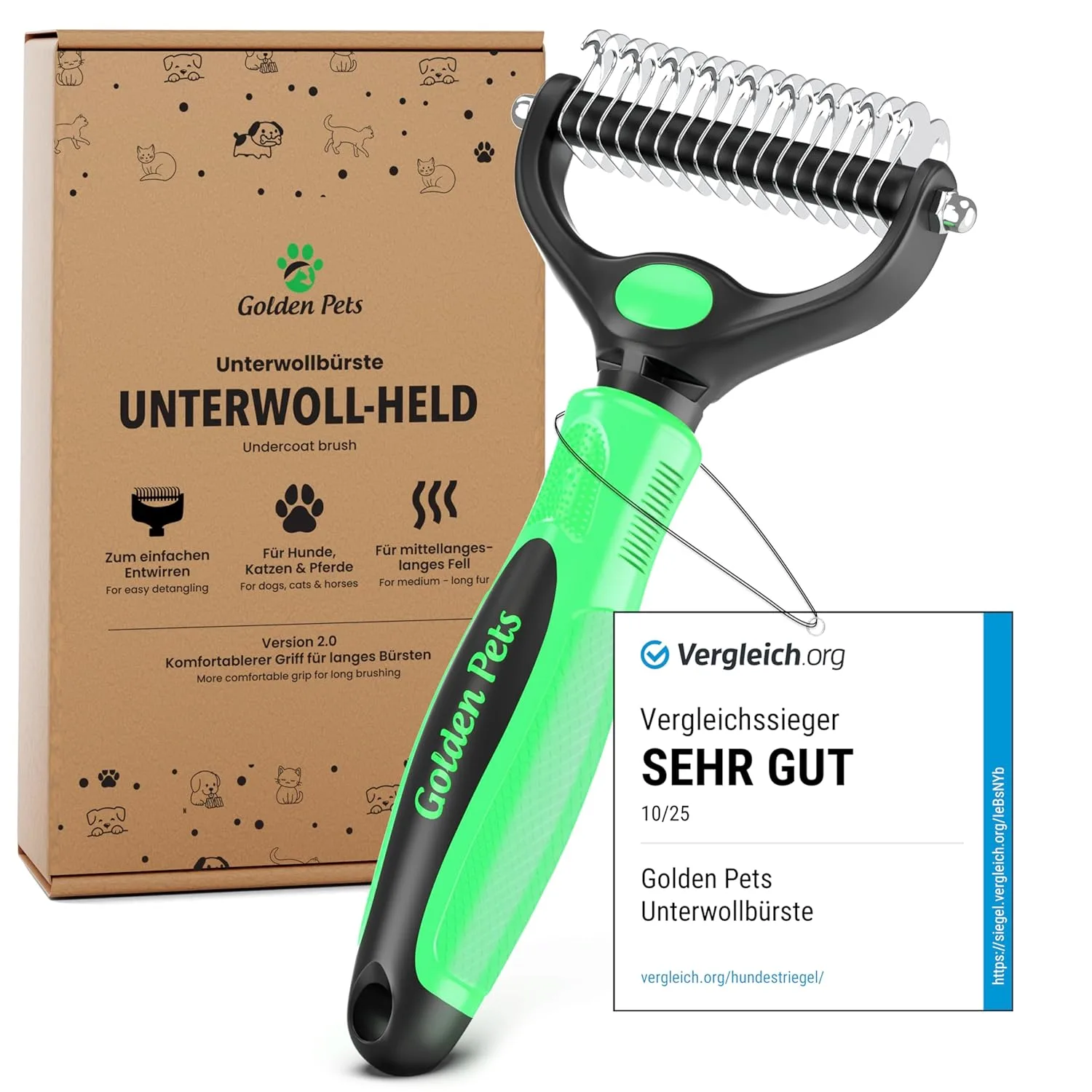 Golden Pets Unterwollbürste Katzenbürste